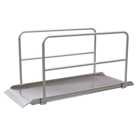Vestil Alum. Walk Ramp w/Rail Overlap, 96 x 38" AWR-38-8A-HR